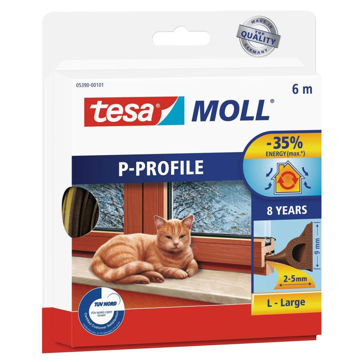 Tesa P-Profil-Gummi 10 m braun für Spalten von 2-5 mm Bild 1