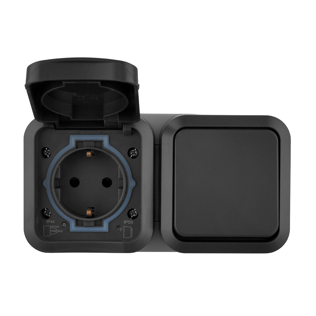 REV Ritter Kombi A/W-Schalter + Steckdose AquaStorm waagrecht