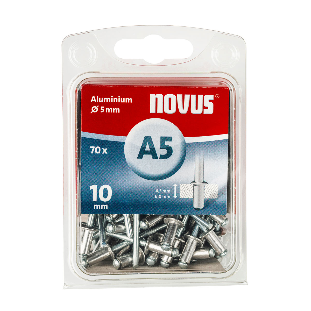 Novus Blindniete A5 Alu 5 x 10 mm 70 Stueck