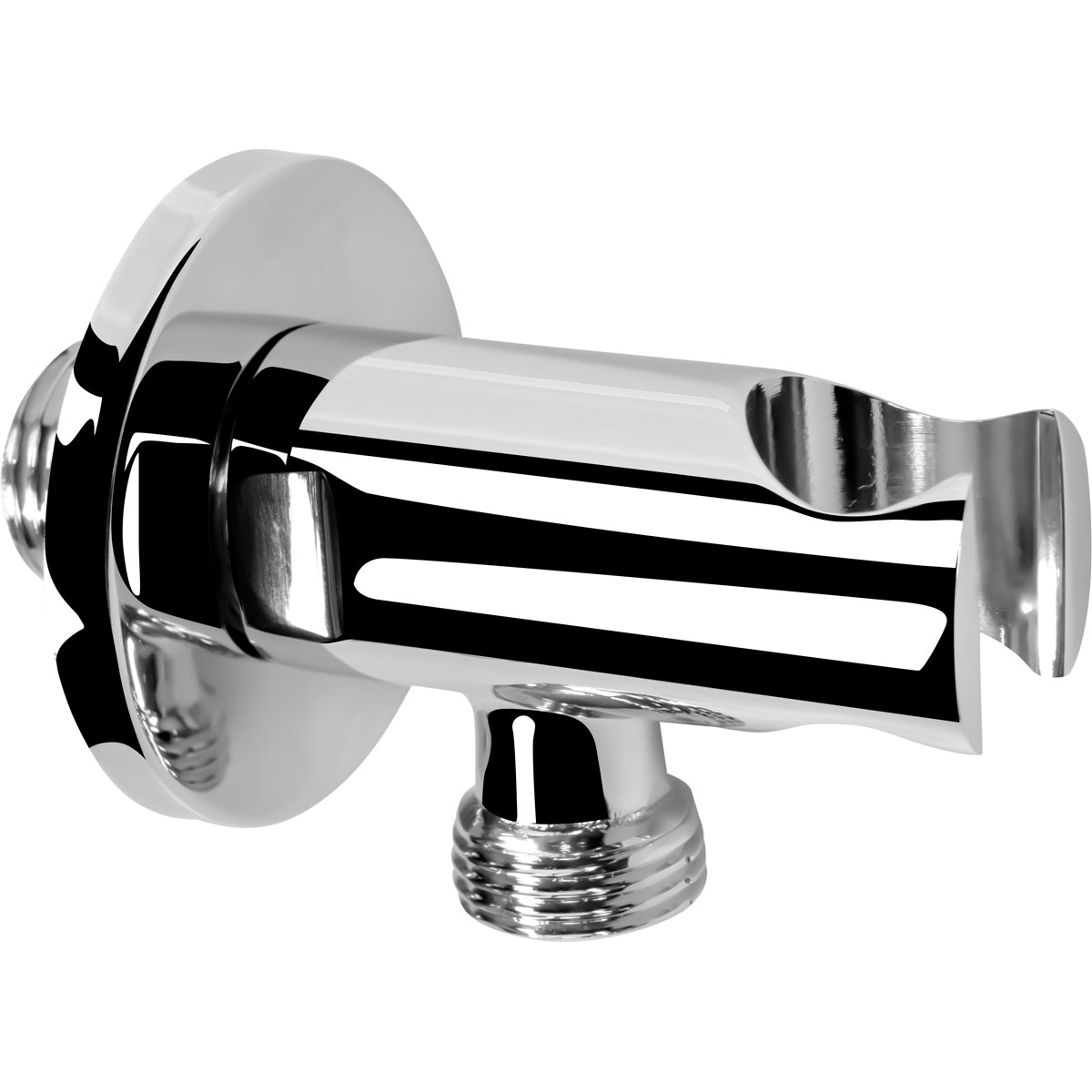 Wandanschluss mit Halter chrom