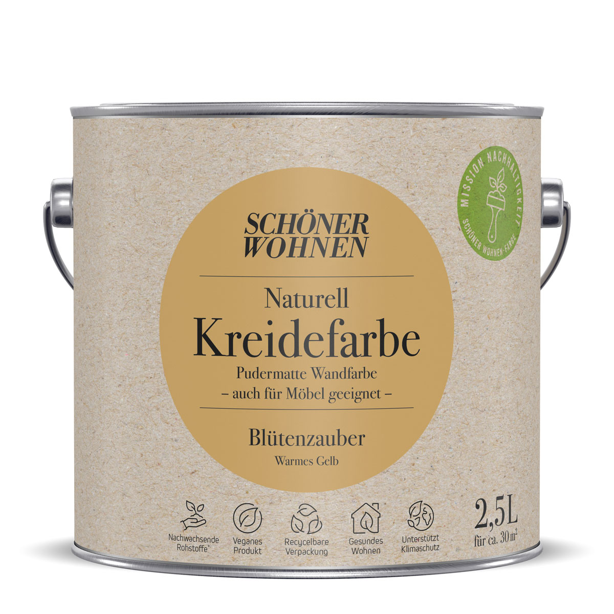 Schöner Wohnen Farbe  Naturell Kreidefarbe 2,5 L Blutenzauber