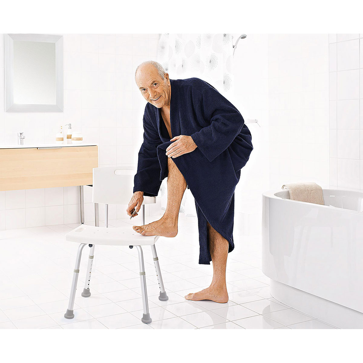 Ridder  Badezimmerstuhl Sam weiss bis 150 kg Bild 4
