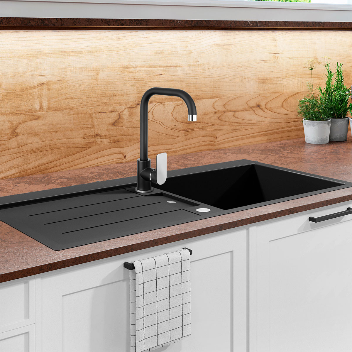 Cornat Spültischarmatur NOIR schwarz/chrom Bild 4