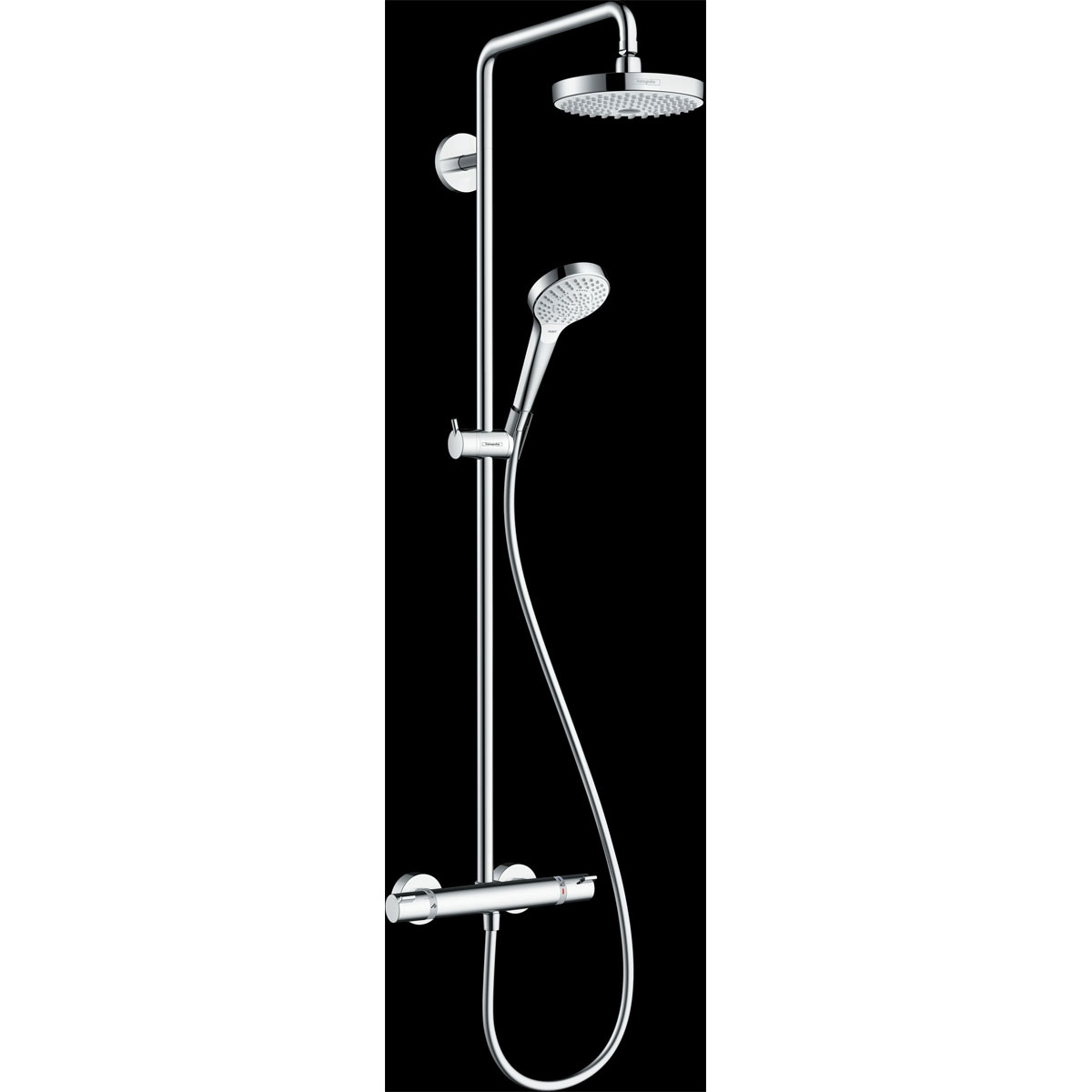Hansgrohe Duschsystem 180 Croma Select S 2 Strahlarten mit Thermostat Weiß/Chrom