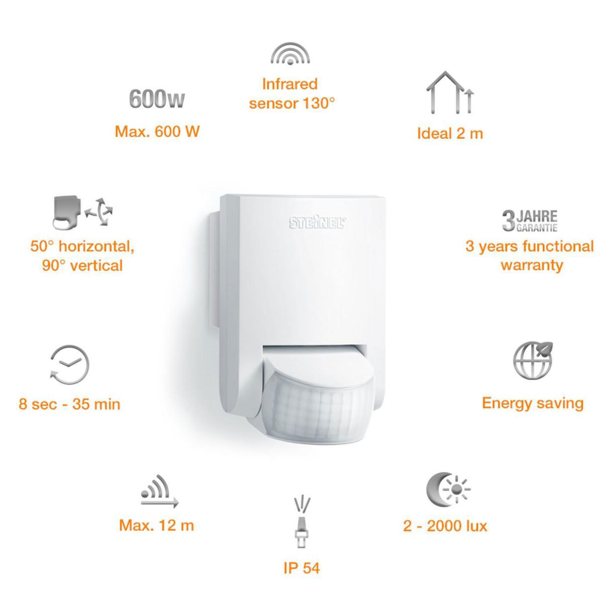 Steinel Infrarot Bewegungsmelder IS 130-2 weiß Bild 2