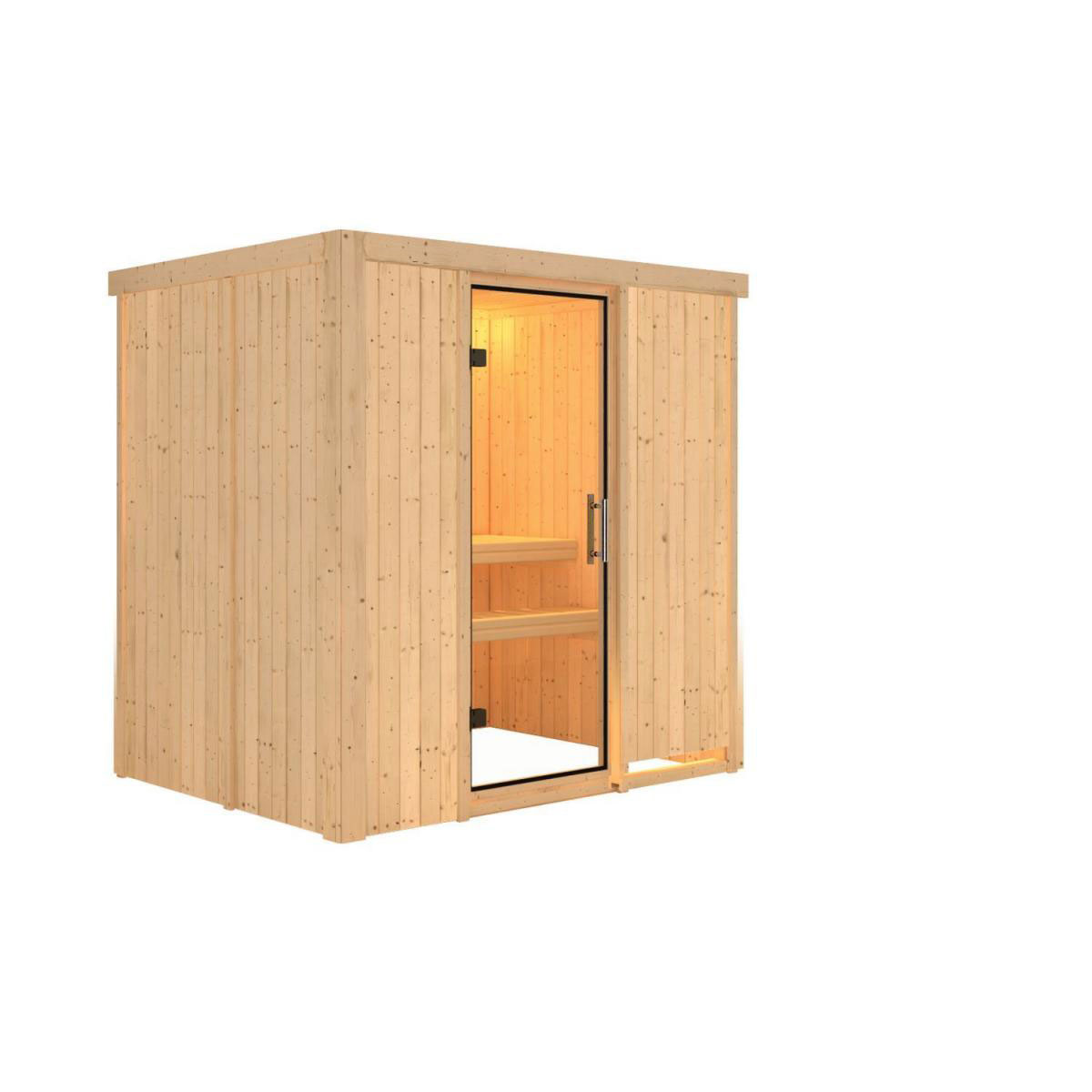 Karibu Sauna Bodin Fronteinstieg ohne Ofen kein Kranz Klarglas-Tür Bild 1