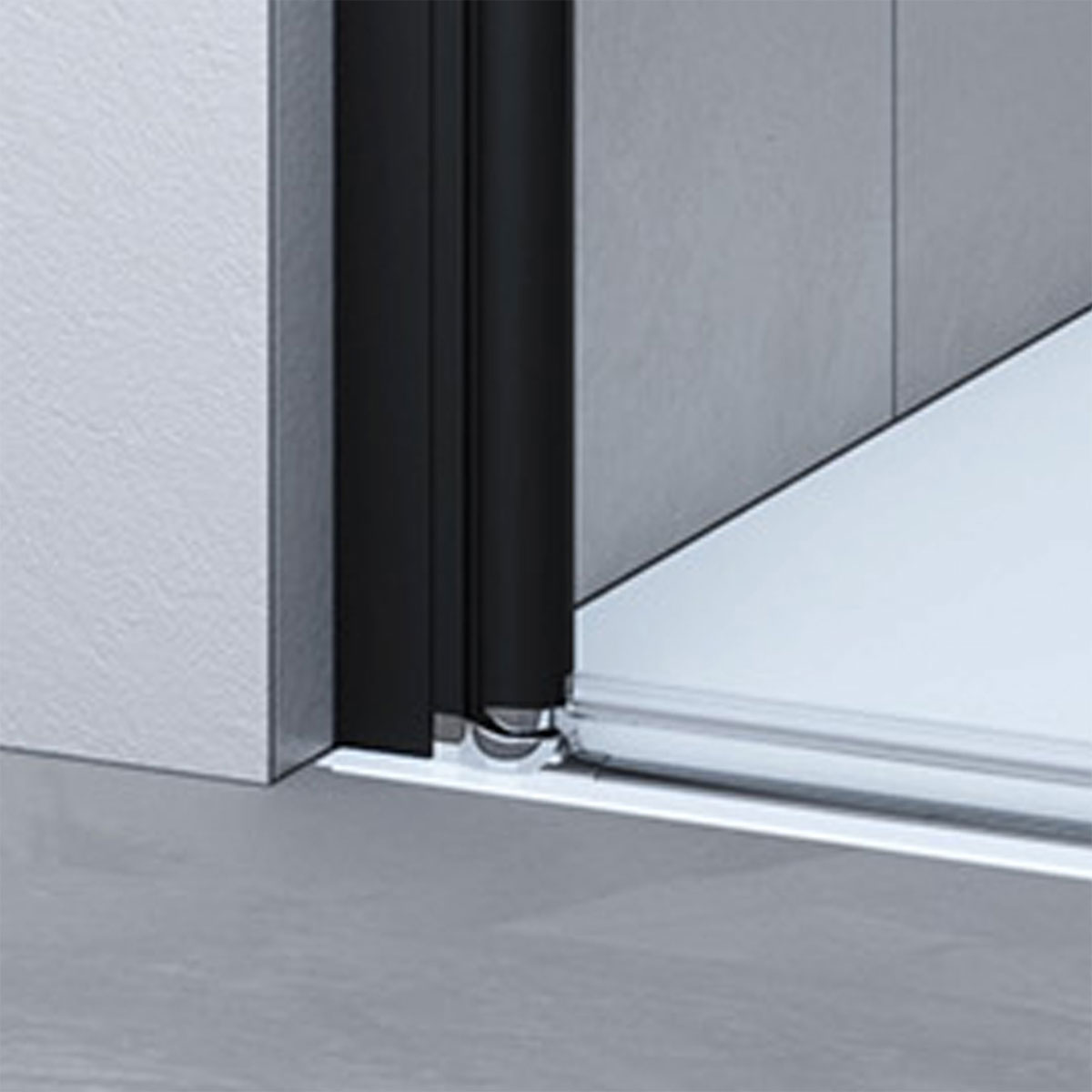 Breuer  Pendeltür Elana 6 für Seitenwand schwarz matt Intima 900 mm Bild 3