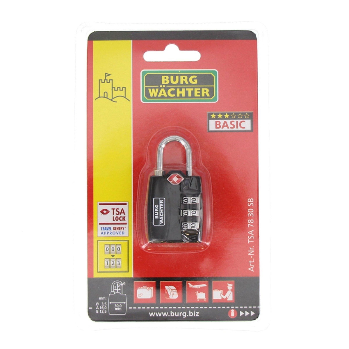 Burg Wächter Zahlenschloss TSA 78 30 30,8 x 58,8 x 13,9 cm schwarz