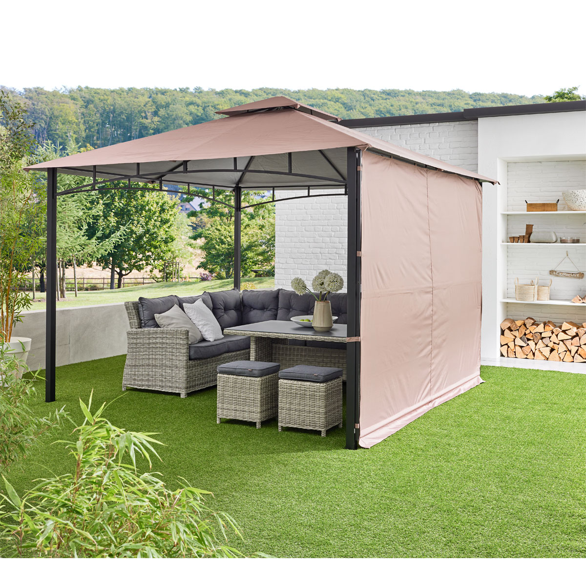 Haveson Pavillon cappuccinofarben 330 x 330 cm Bild 7