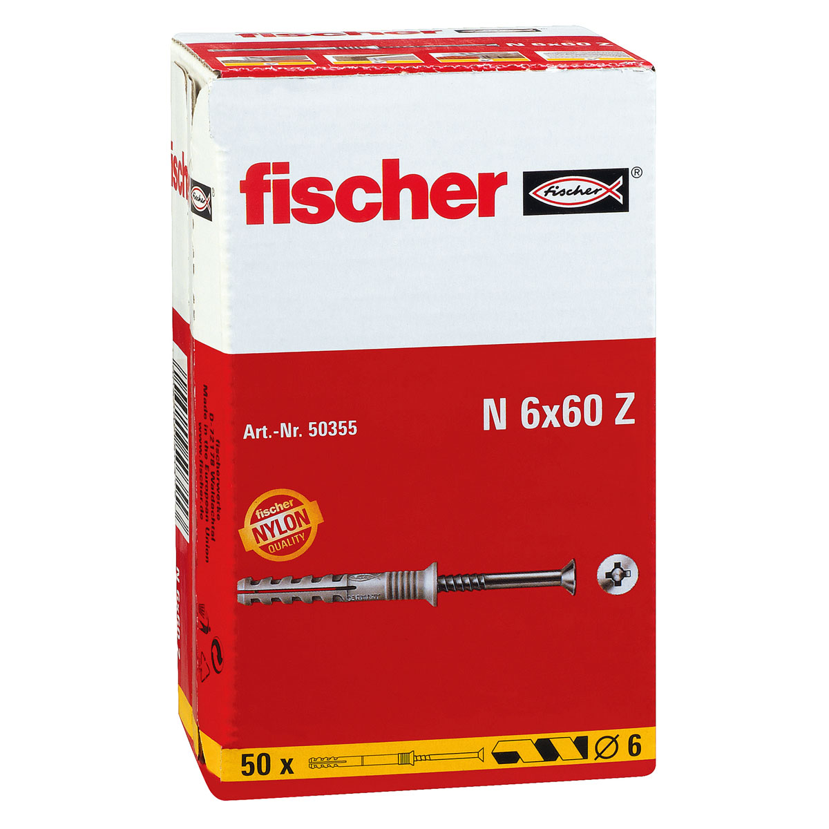 Fischer  Nageldübel N 6 x 60/30 mm Senkkopf 50 Stück Bild 4