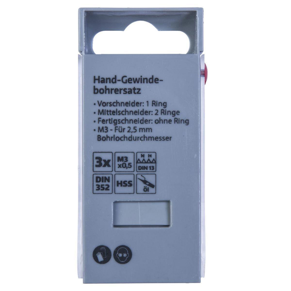 Krone Gewindebohrer-Satz HSS M3 3-teilig Bild 3