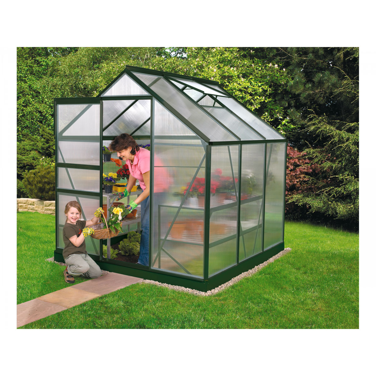 Vitavia Gewächshaus Venus 3800 HKP 3,8m² 6 mm Hohlkammerplatte grün