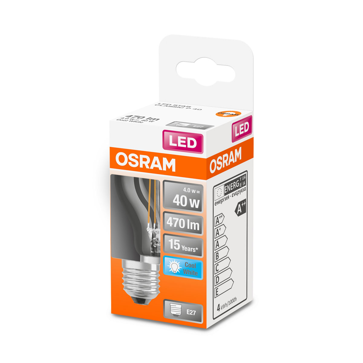 Osram LED-Leuchtmittel Tropfenform E27 40W klar Bild 2