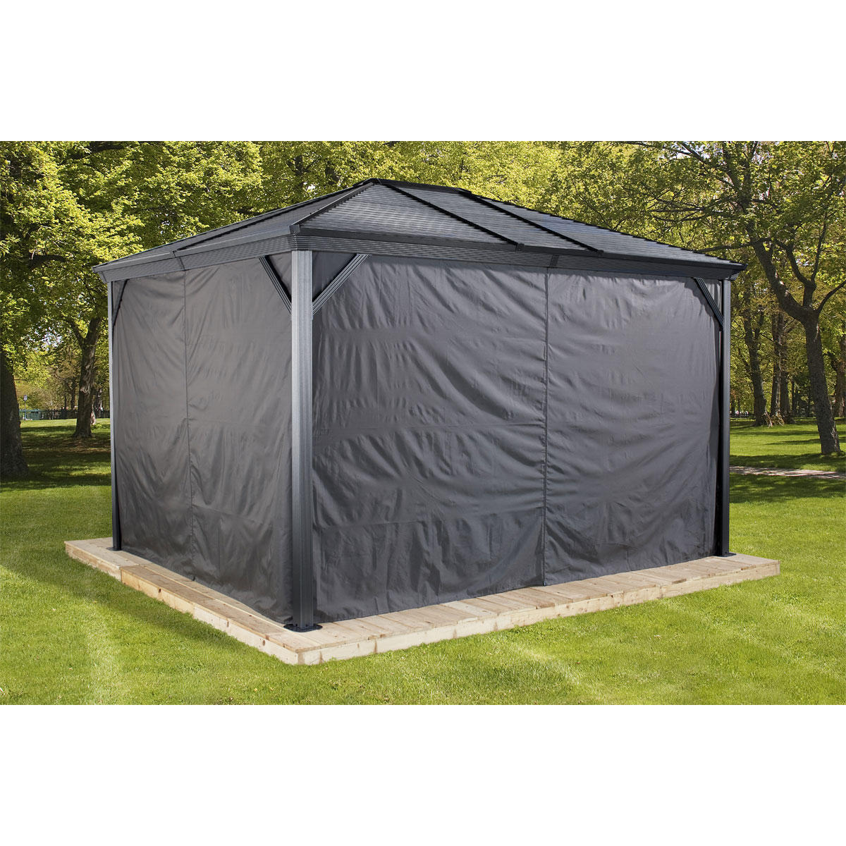 Sojag Pavillon Ventura 1010 295,5x295,5x260,5cm Basaltgrau Bild 5