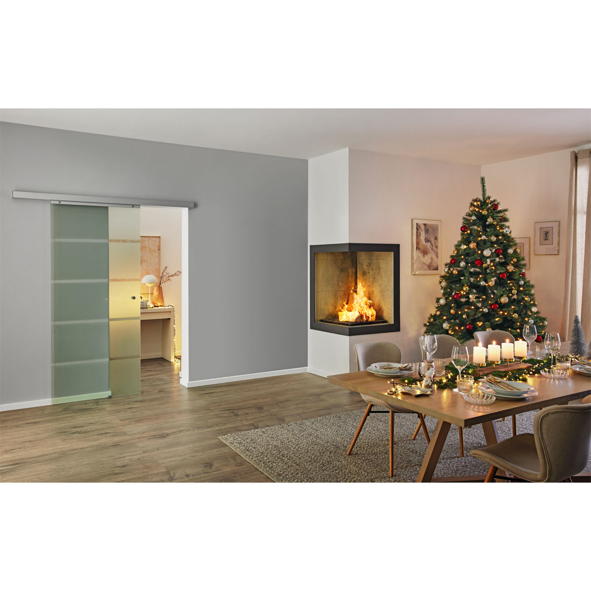 Durabil  Ganzglas-Schiebetür Alu Closed 88 x 203,5 cm Bild 5