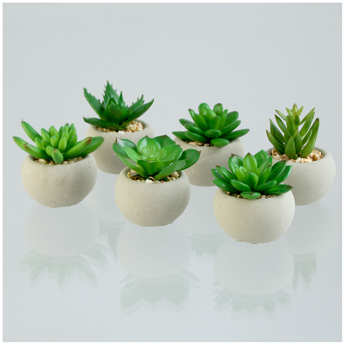 Kunst-Sukkulente 6 cm sandfarbener Topf