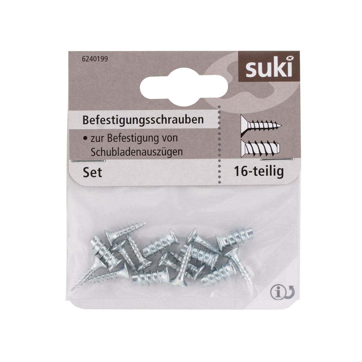 Suki Befestigungsschrauben für Kugelauszug 6270037+39 16 Stück Bild 1