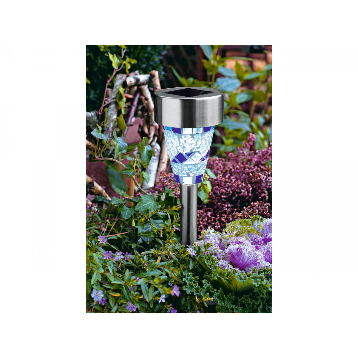 Flector Garten Solarleuchte Mosaikstick blau Bild 2