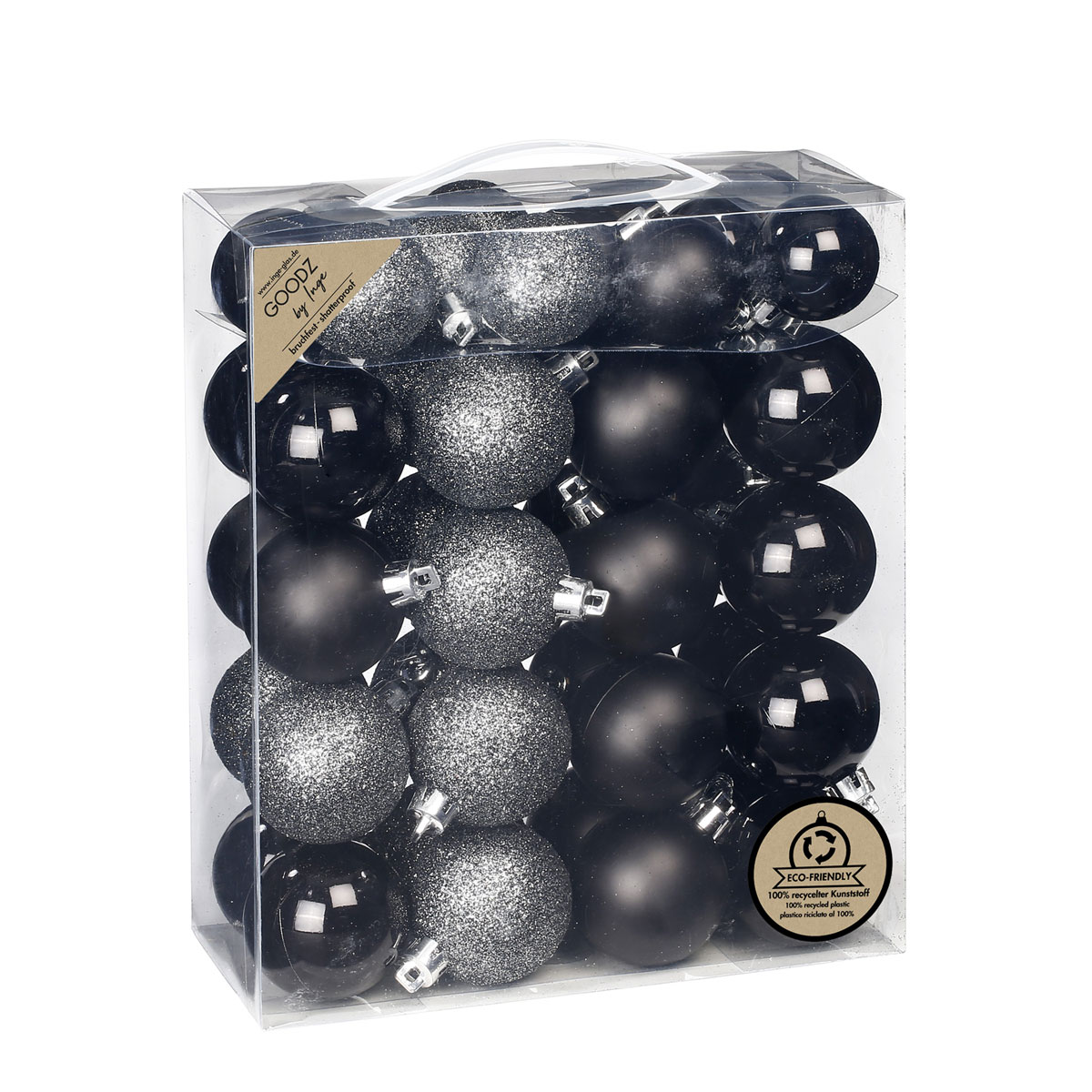 Kugelsortiment 4 und 5 cm Kunststoff 44 Stk Schwarz-Mix