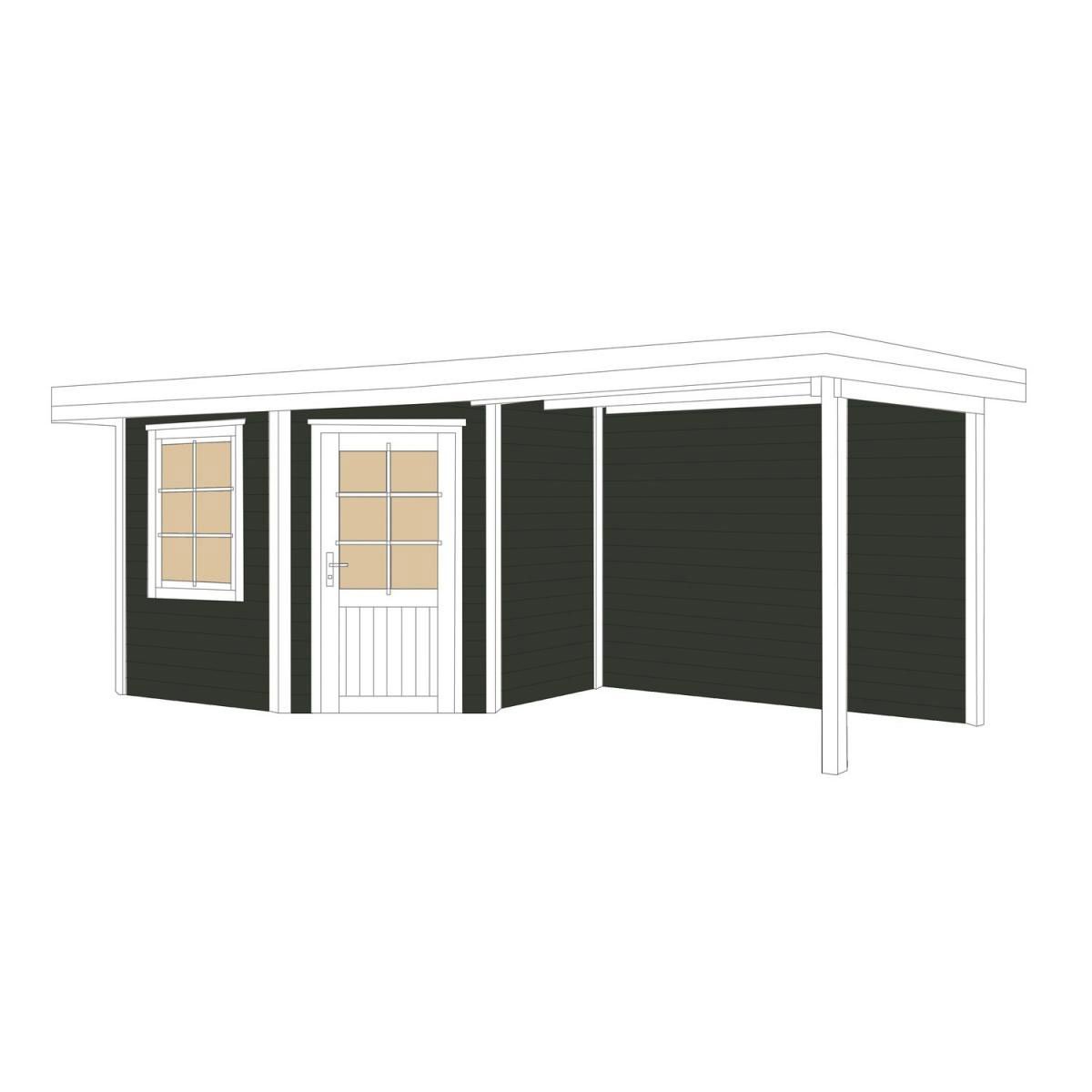 Weka Designhaus 213 B mit Anbau 300 cm 5-Eck schwarz Bild 3