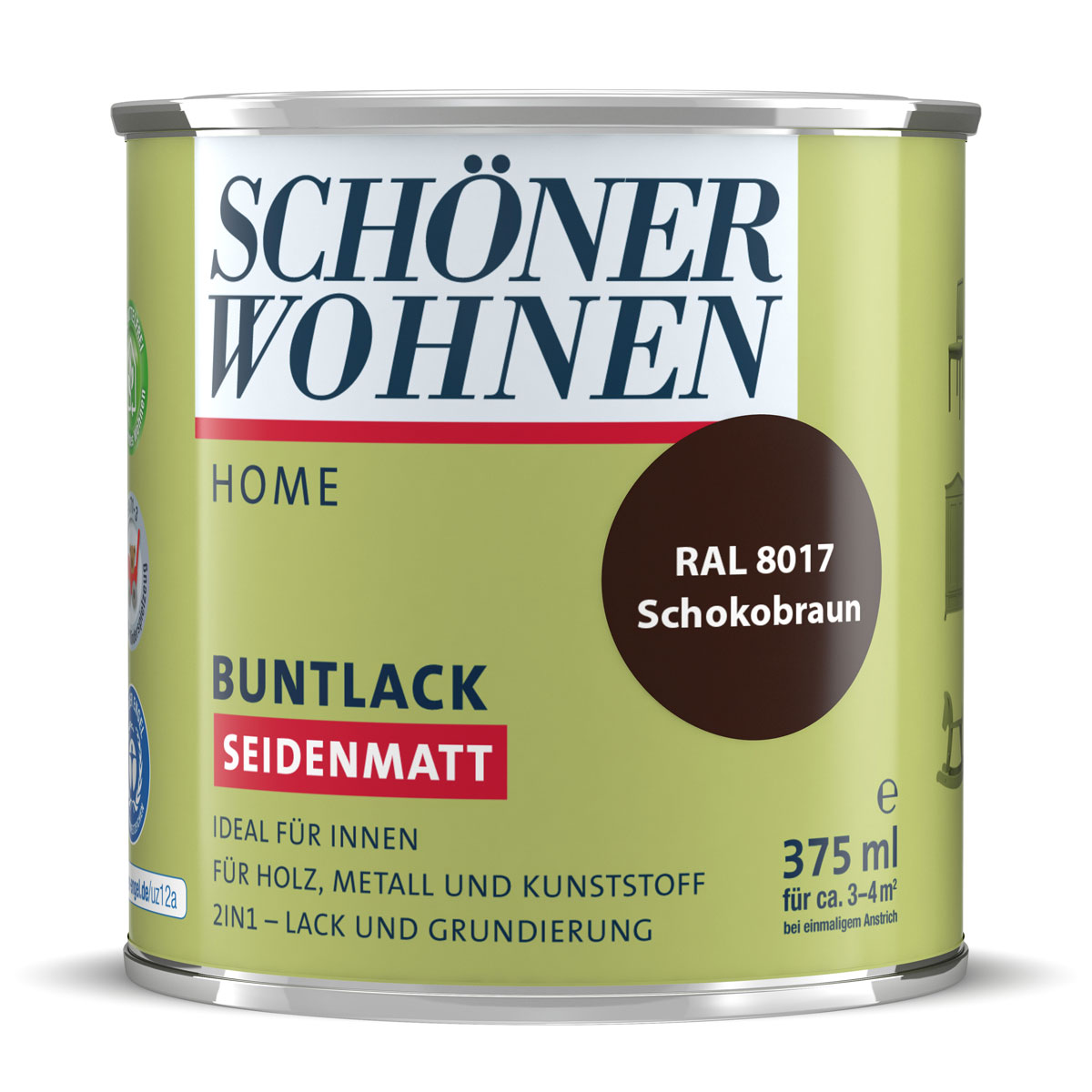 Schöner Wohnen Farbe Buntlack Home schokobraun seidenmatt 375 ml