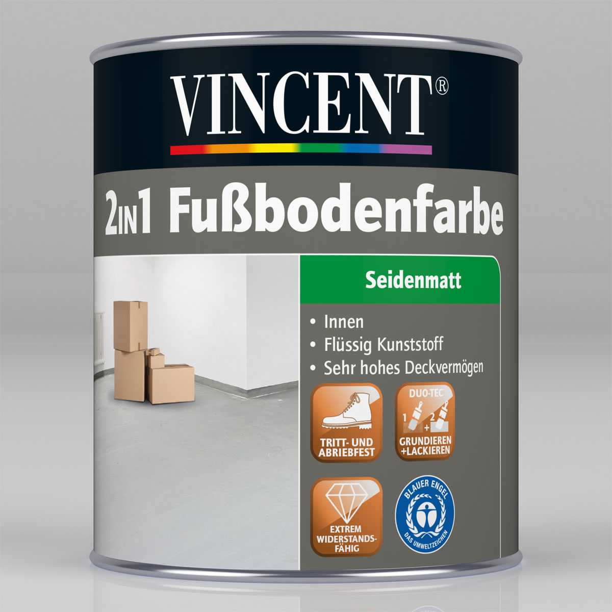 Vincent 2in1 Fußbodenfarbe oxidrot 750 ml