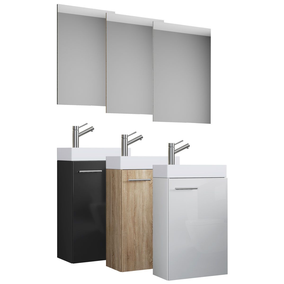 Gäste-Waschplatz Slito mit Spiegel schwarz Bild 2