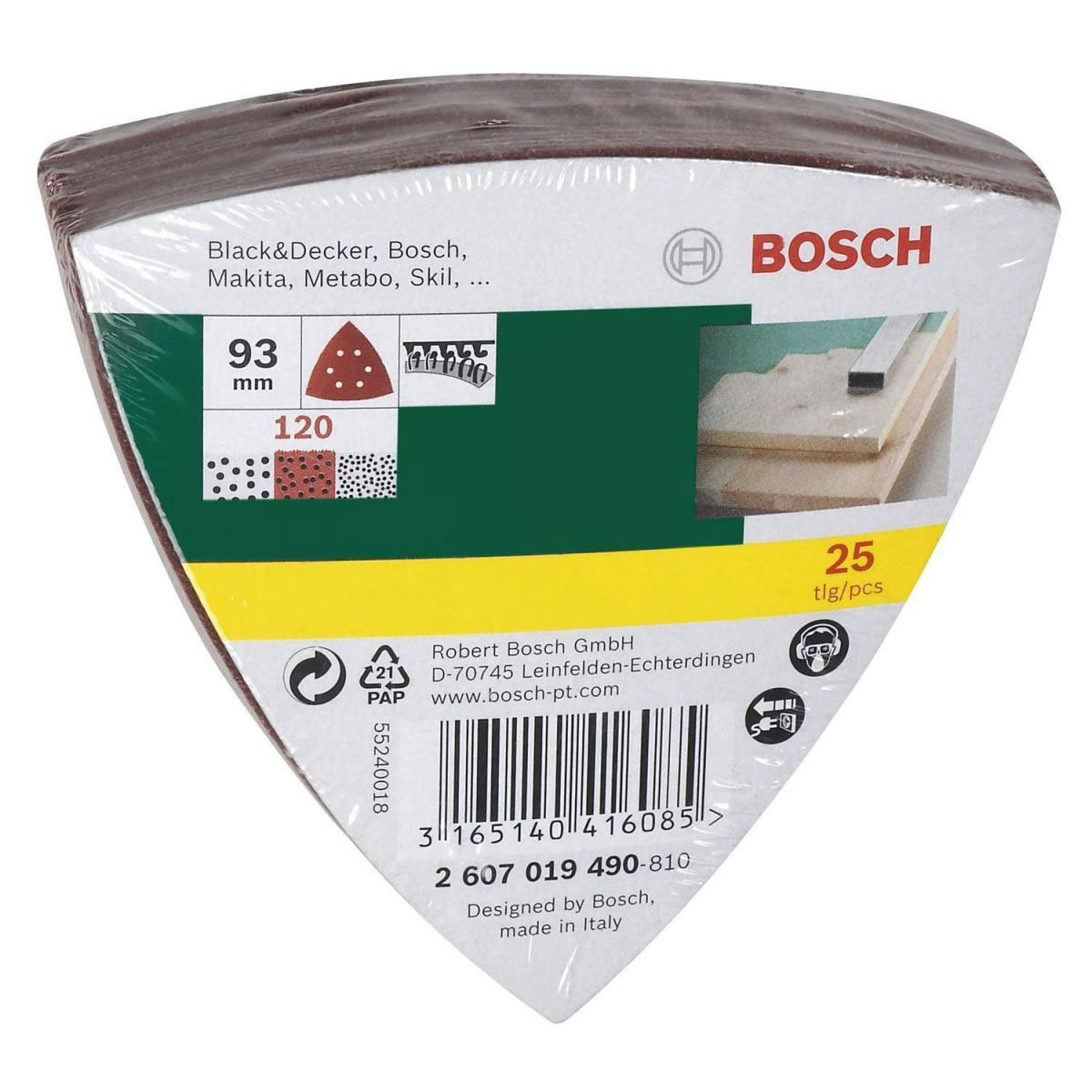 Bosch  Deltaschleifblatt Korund K120 9,3 cm 25 Stück Bild 2