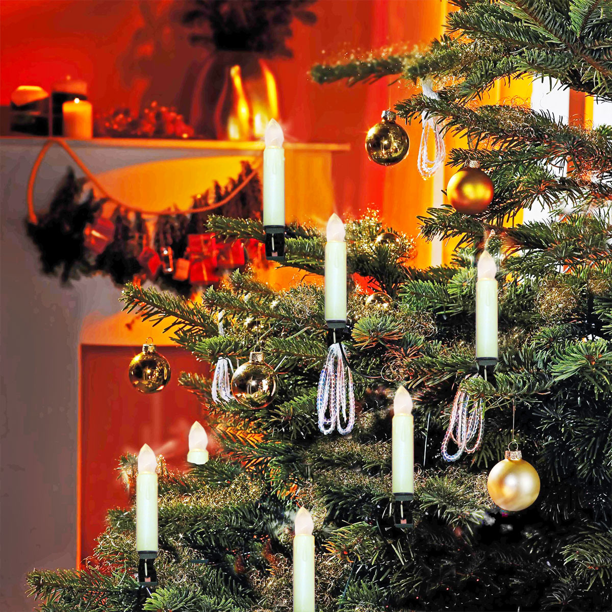 Ambientis Weihnachtsbaumkerzen-Set kabellos 20er Timer Dimmfunktion Bild 2