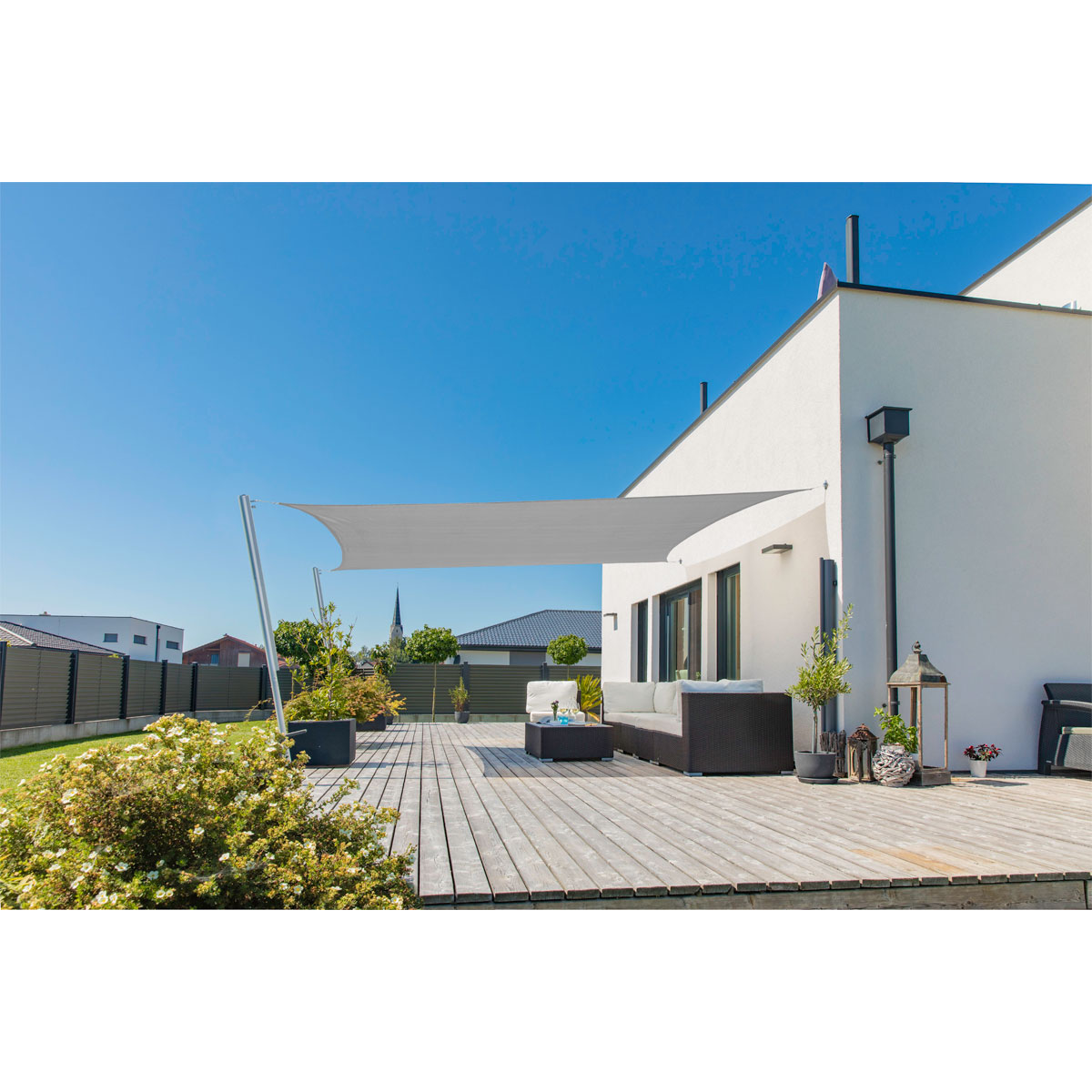 Rechteck-Segel Capri 4 x 5 m grau Bild 1