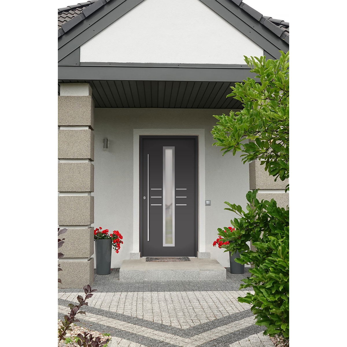 SplenDoor  Premium-Haustür Passivedoor Lund energiesparend anthrazit 100 x 200 cm links Bild 2