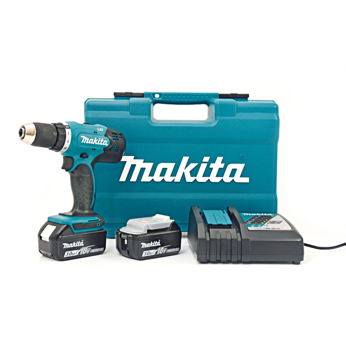 Makita Akku-Schlagbohrschrauber-Set DHP453RFE 5-teilig