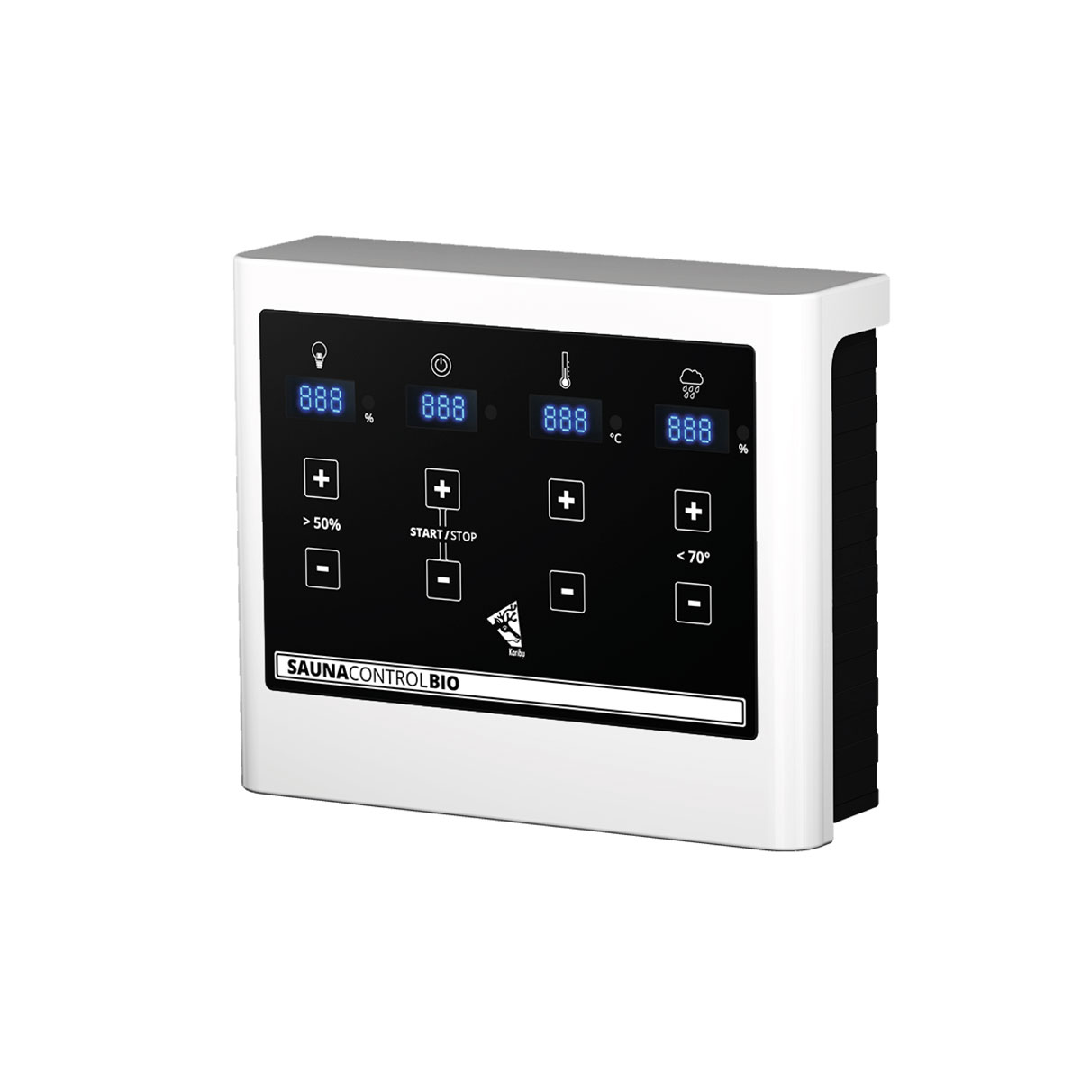 Karibu  Saunahaus- Set „Mikka“ terragrau mit Ofen 9 kW Bio ext. Steuerung Bild 9