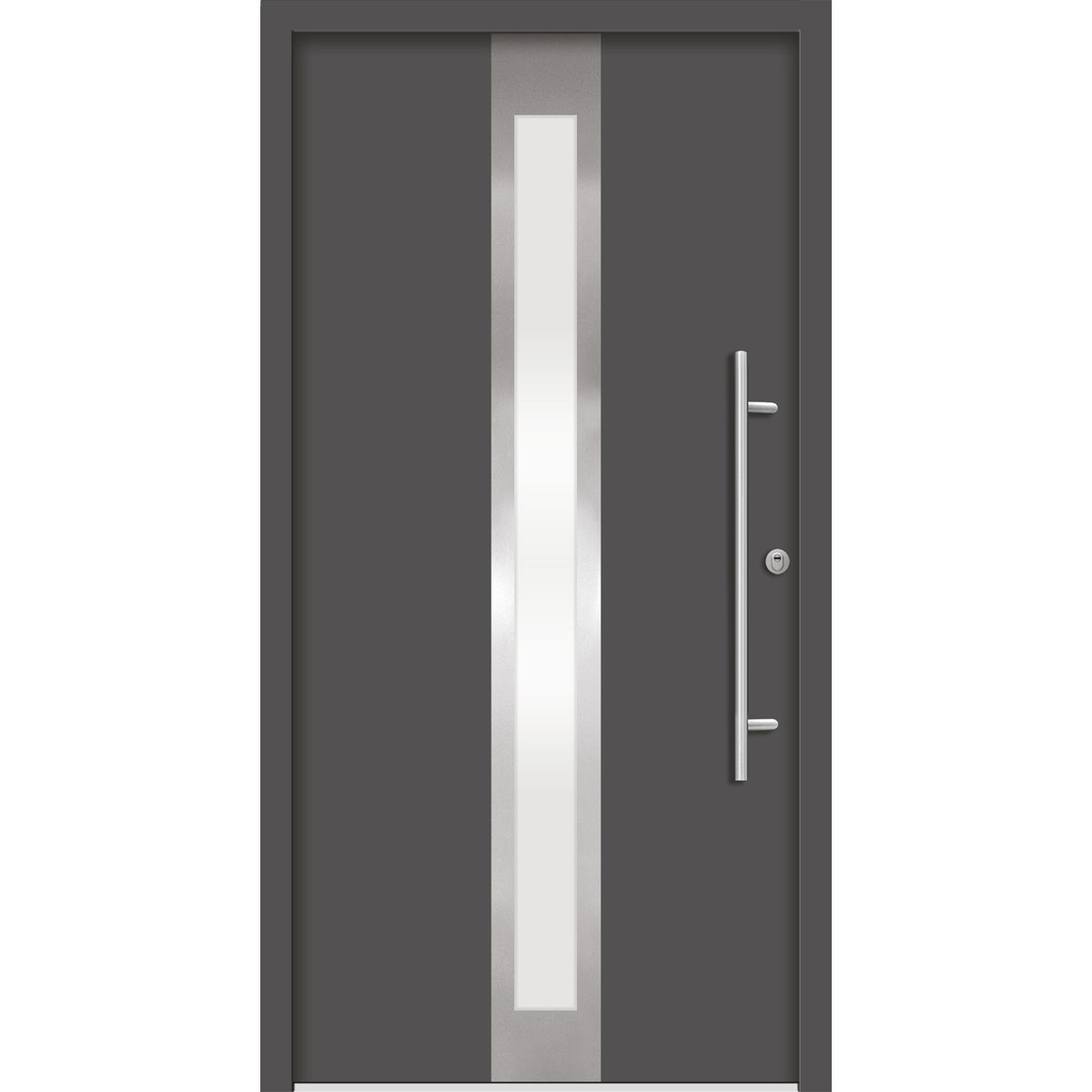 SplenDoor Premium-Haustür Passivedoor Stockholm RC2 energiesparend einbruchsicher anthrazit 100 x 200 cm rechts