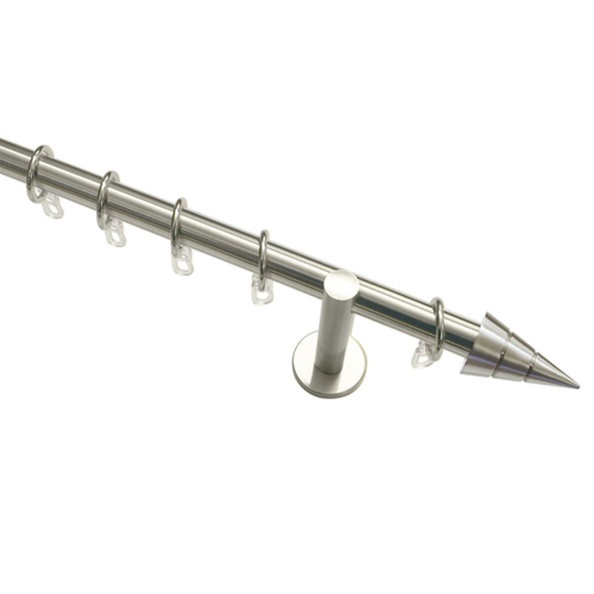 Gardinia Gardinenstange Kegel Durchmesser 20 mm 120 cm Edelstahl-optik Bild 2