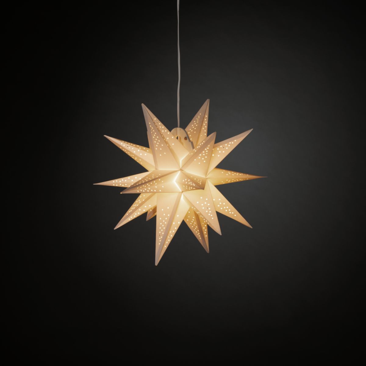 Konstsmide Weißer 3D Papierstern inkl. Anschlusskabel Bild 1