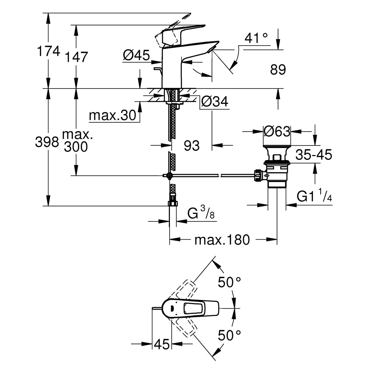 Grohe Waschtischarmatur Start Loop chrom Bild 7