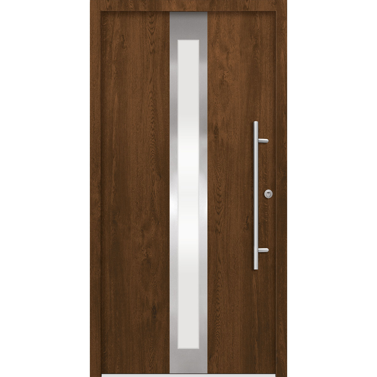 SplenDoor Premium-Haustür Passivedoor Stockholm RC2 energiesparend einbruchsicher nussbaum 110 x 210 cm rechts