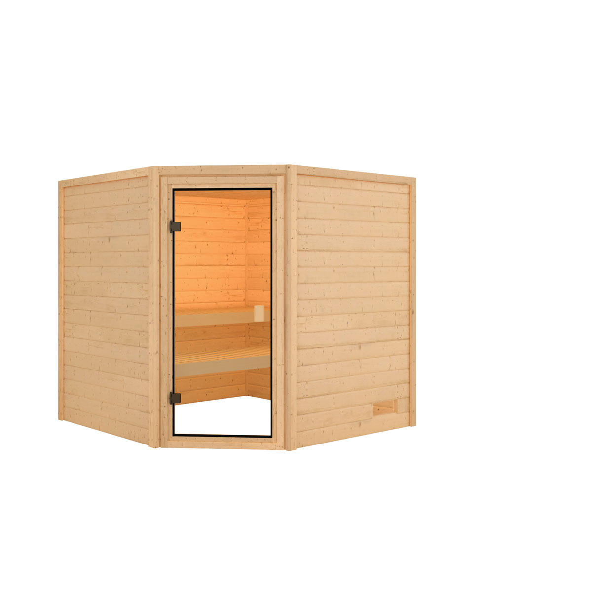 Karibu Sauna Tilda naturbelassen ohne Ofen ohne Dachkranz Bild 2