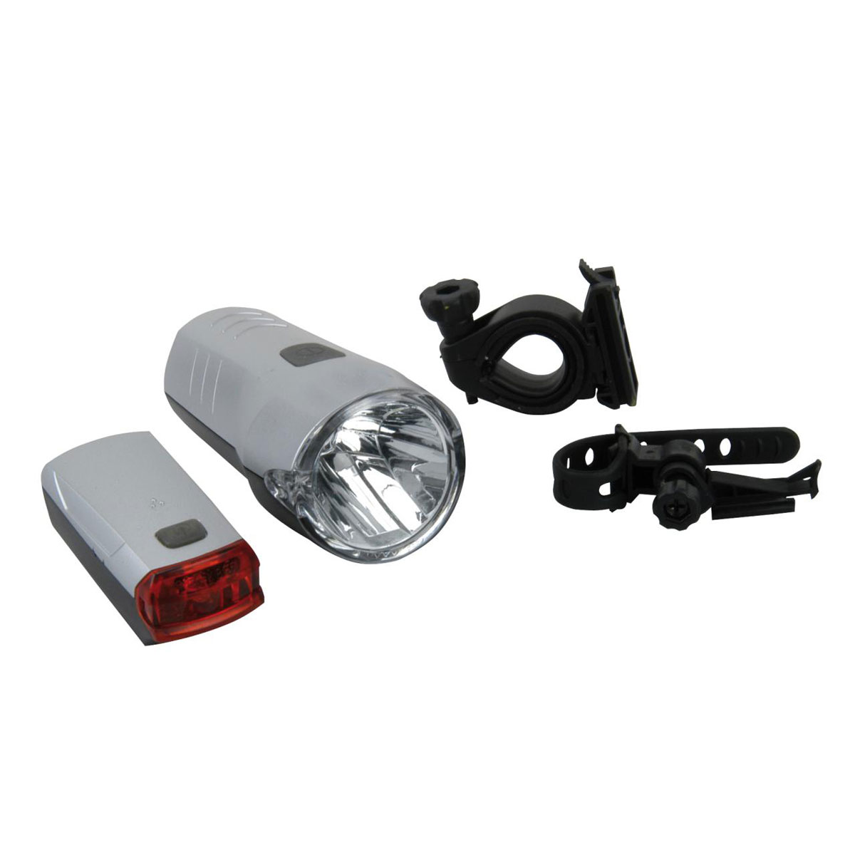 Fischer Bikes LED-Beleuchtungs-Set silber 2-teilig Fischer Bikes LED-Beleuchtungs-Set silber 2-teilig