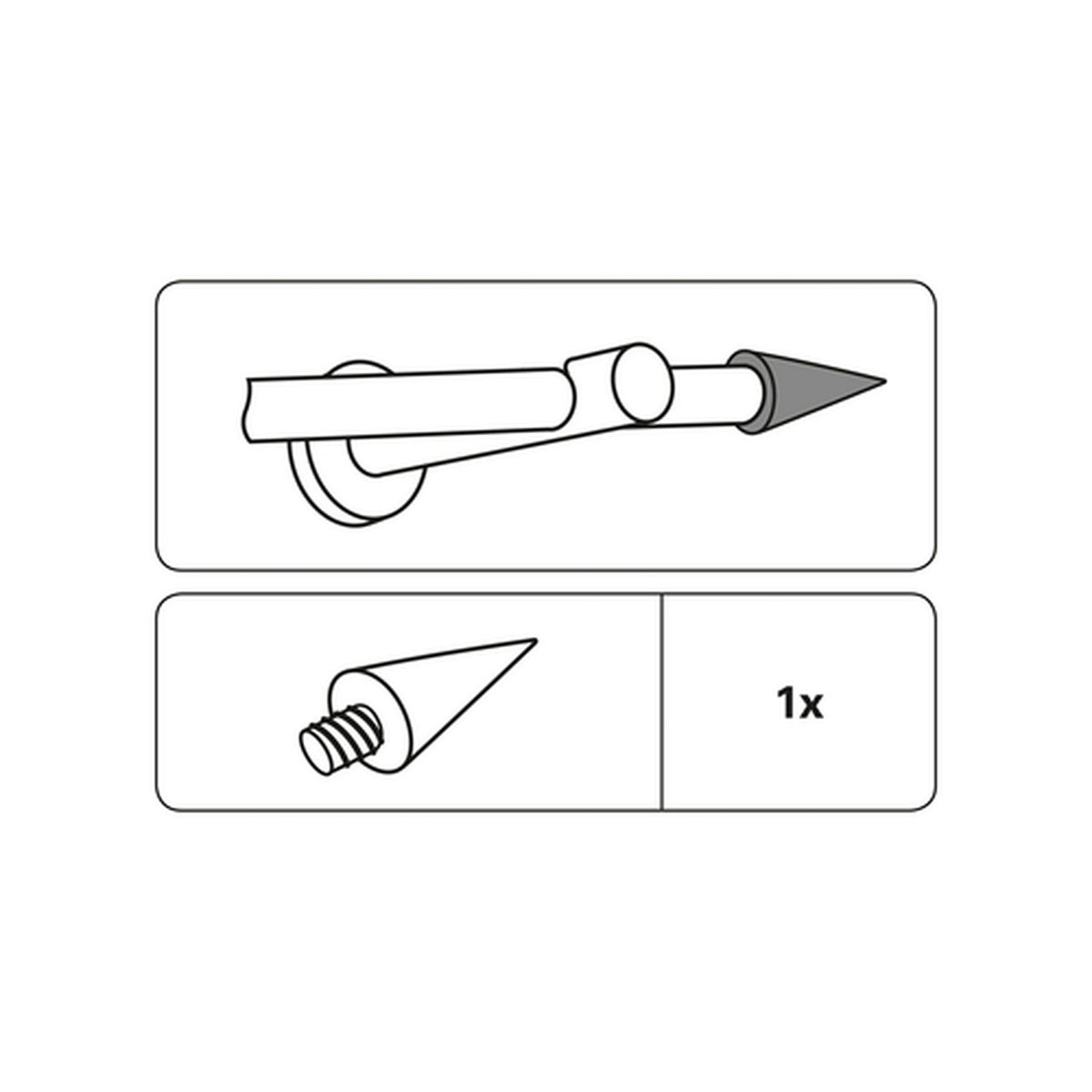 Gardinia Endstück Kegel für Durchmesser 12 mm 4,6 cm Edelstahl Bild 3