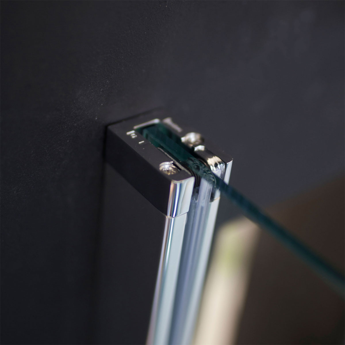 Breuer  Duschwand Panorama alleinstehend schwarz matt Terrazzo 900 mm Bild 2