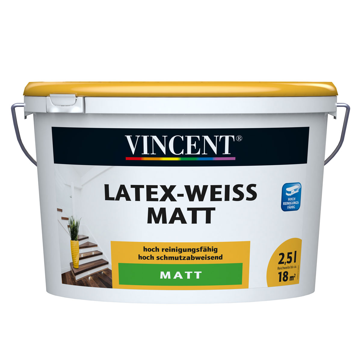 Vincent Latex-Weiß Matt 2,5 L Bild 1