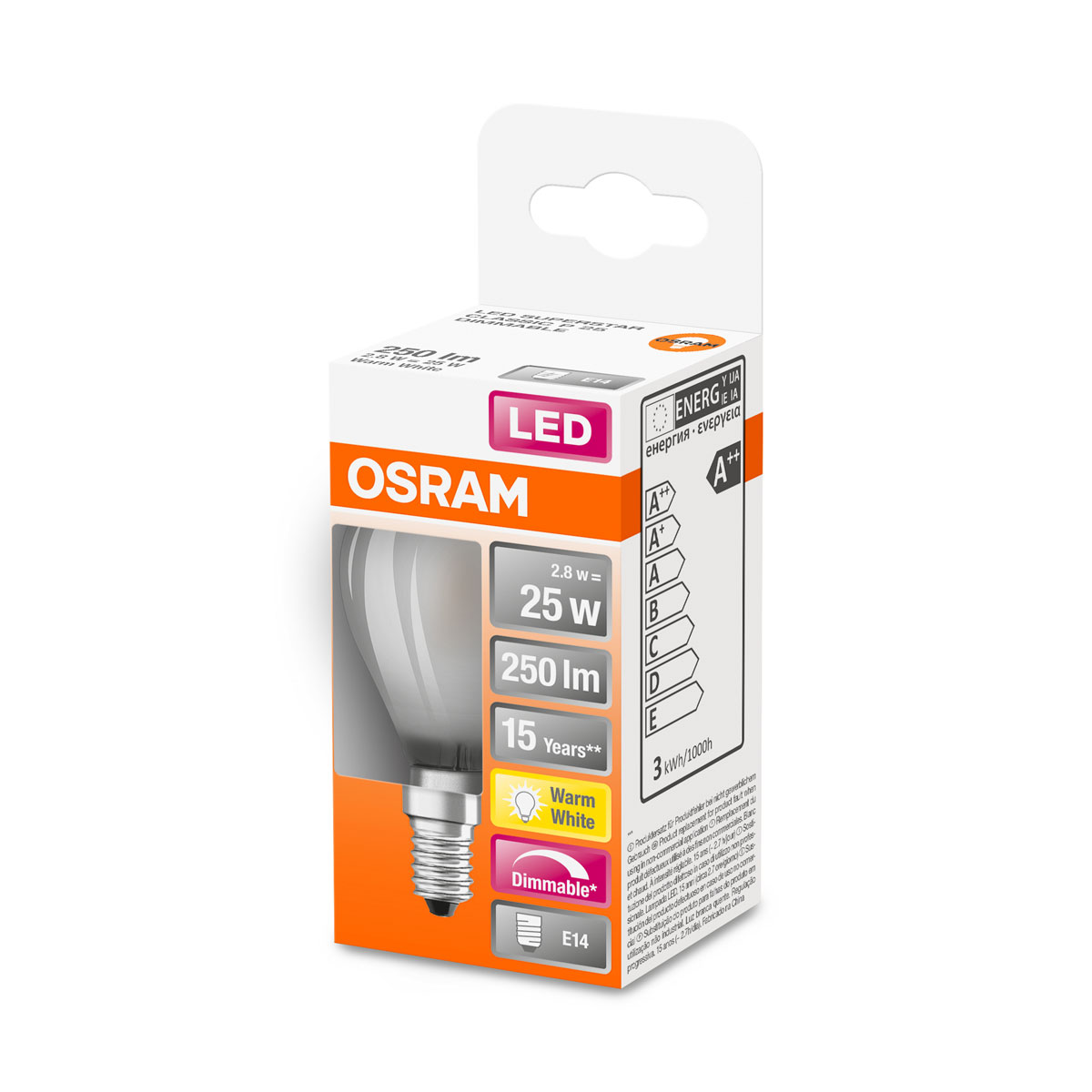 Osram LED-Tropfen E14 dimmbar 25W matt Bild 2