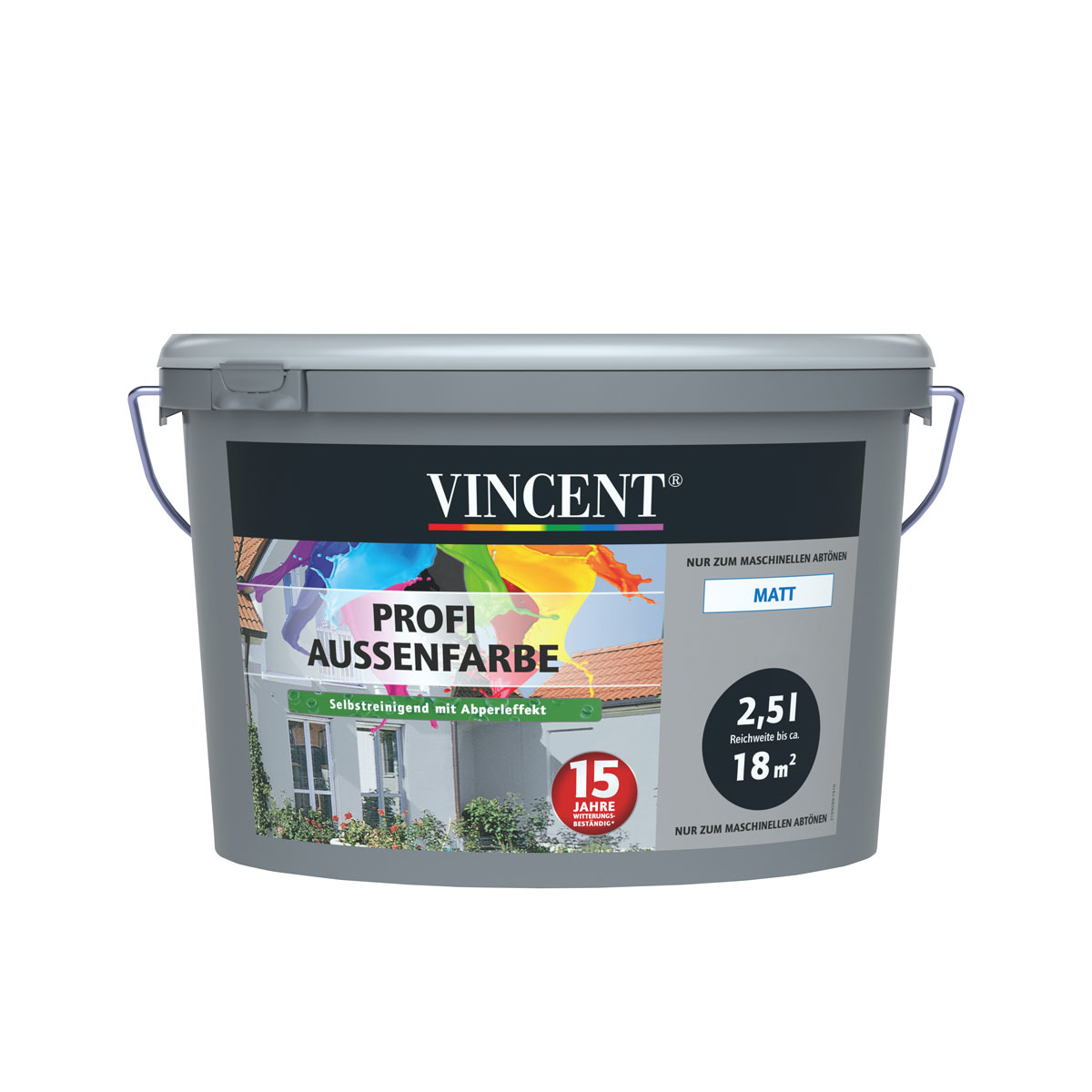 Vincent FassadenfarbeProfi Aussenfarbe MIX IT! matt 2,5 l