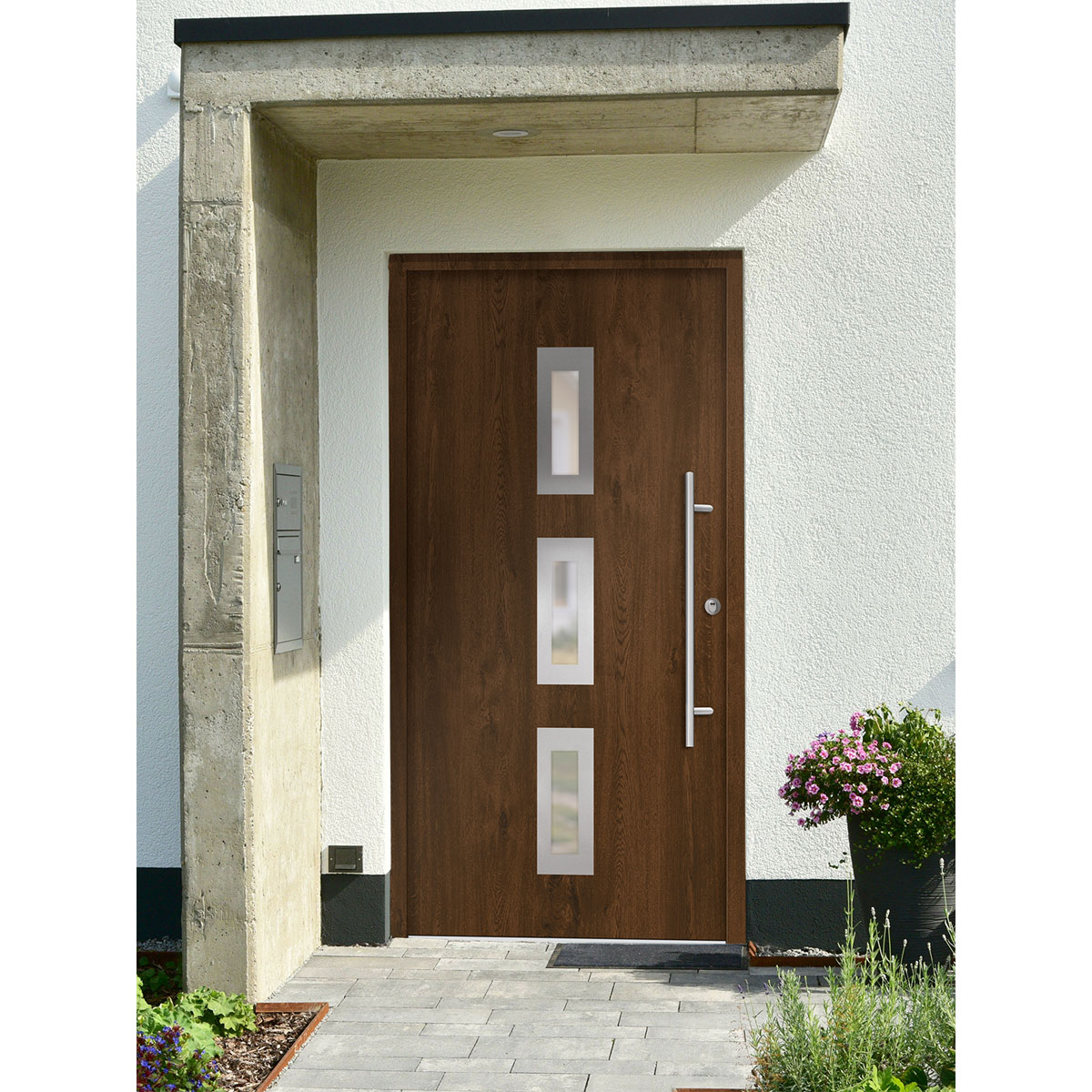 SplenDoor  Premium-Haustür Passivedoor Aalborg energiesparend nussbaum 110 x 210 cm rechts Bild 2