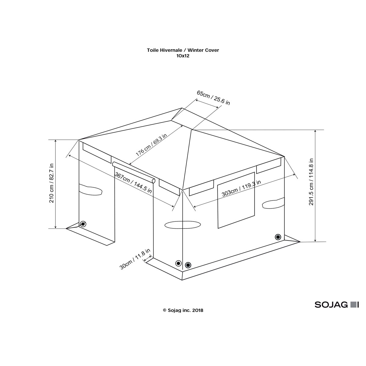 Sojag Winterabdeckung für 1012 Modelle Grau Bild 11