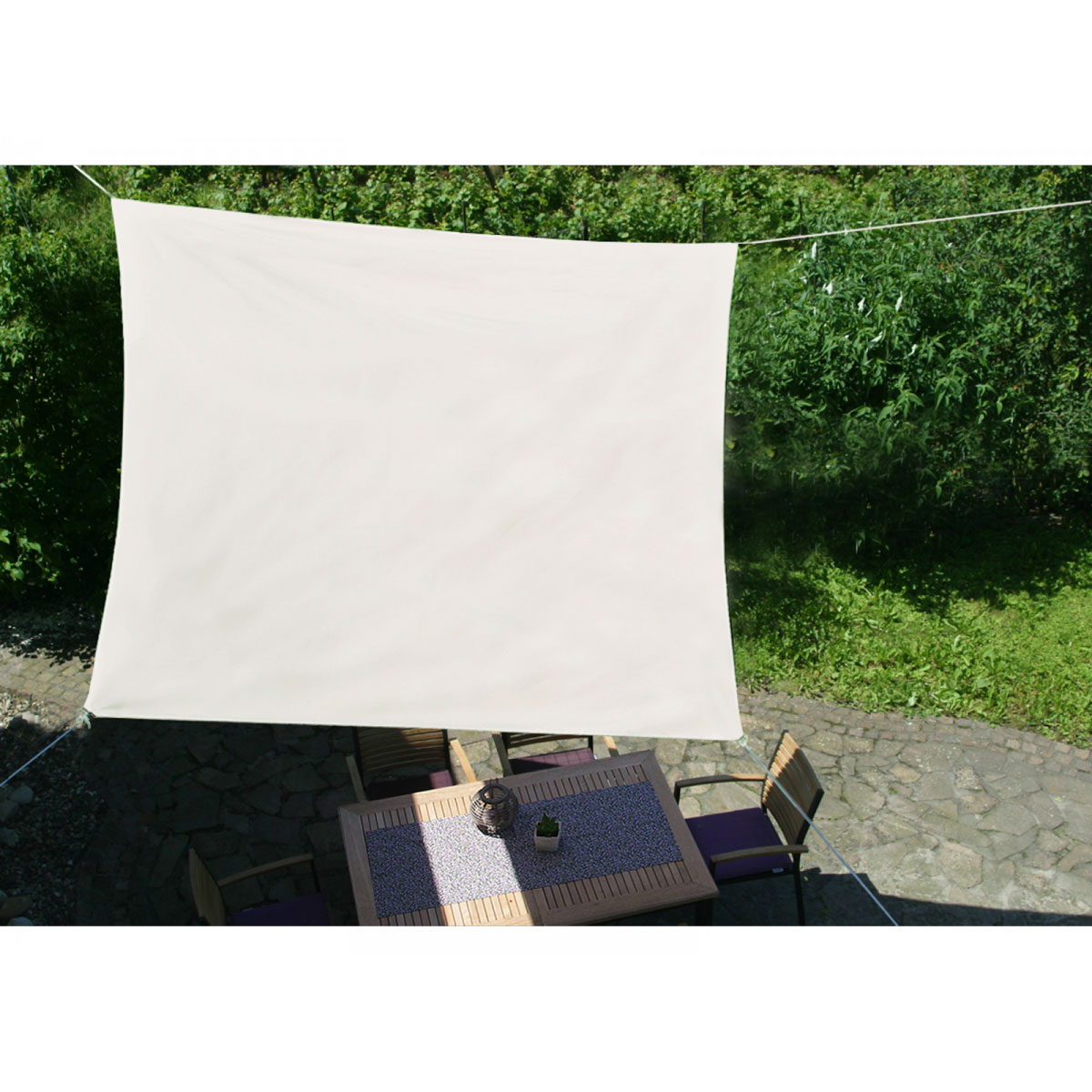 GO-DE Sonnensegel Natur Quadratisch 3,6 m