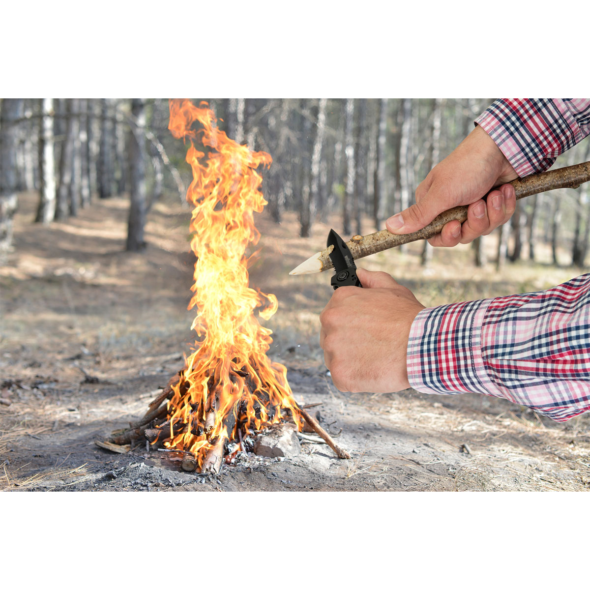 Wolfcraft  Freizeitmesser mit klappbarer gezahnter Klinge Bild 2