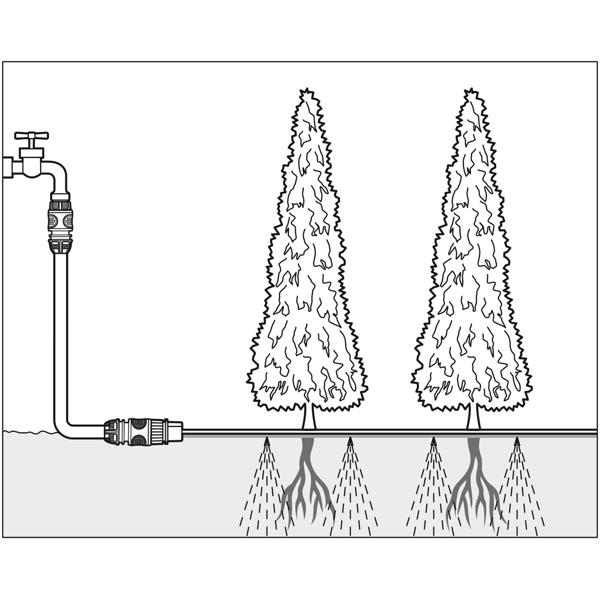 Gardena  Schlauchregner mit Anschlussteilen braun Bild 5